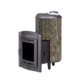 Банная печь ProMetall Атмосфера XL в ламелях "Жадеит" наборный рисунок